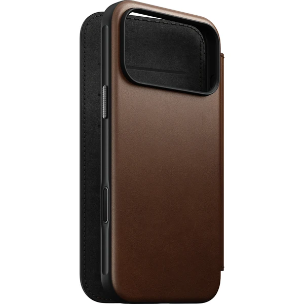 Nomad Modern Leather Folio MagSafe kožené pouzdro iPhone 17 Pro Max/18 Pro Max Brown - Pouzdra - Obrázek 63facb5229e64fae86196ed0e28b84e3