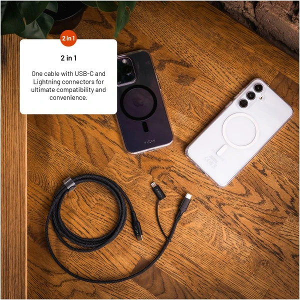 FIXED 2v1 napájecí kabel 60W 3m černý - Kabely a redukce - Obrázek 6406c3eafe9b4f1897e180cdd553e707