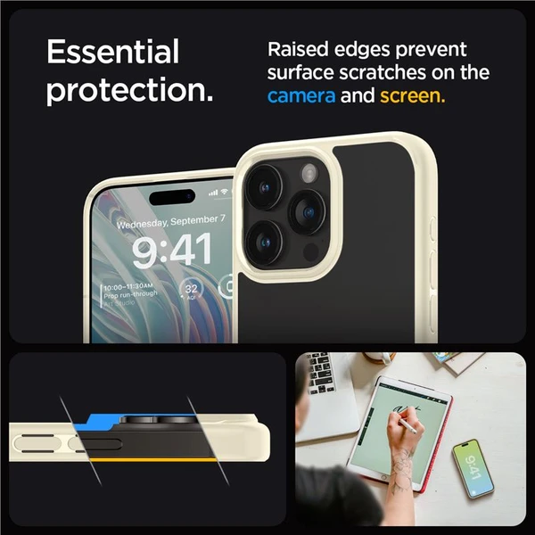 Spigen Ultra Hybrid kryt iPhone 15 Pro béžový - Pouzdra - Obrázek 6409000601