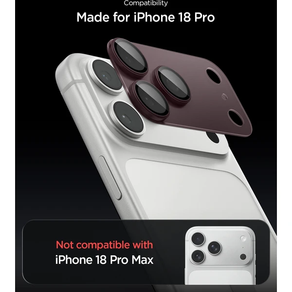 Spigen Glass tR EZ Fit Optik Pro XL 1 Pack sklo na fotoaparát iPhone 18 Pro tmavě vínové - Ochranné folie a skla - Obrázek 6415a11b21724ea6af78cd2b3b6ccb6f