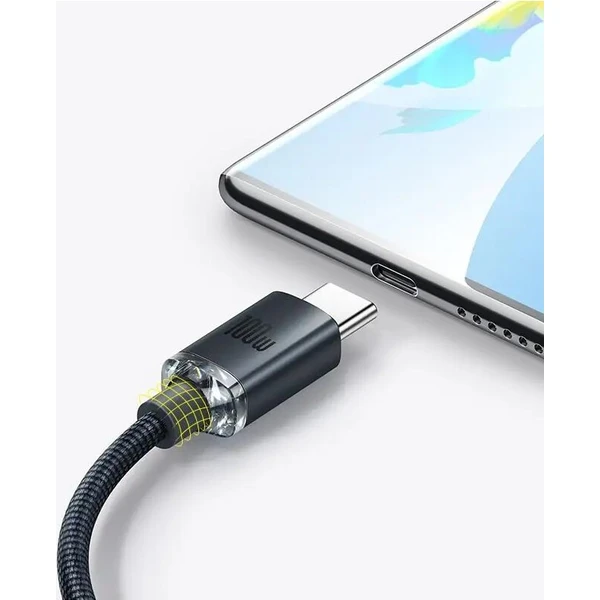 Baseus Crystal Shine USB-A/USB-C napájecí kabel 100W 1,2m černý - Kabely a redukce - Obrázek 644bc644d8974601967f85ee39f6c973