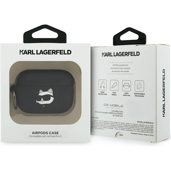 Karl Lagerfeld 3D Logo NFT Choupette Head silikonové pouzdro pro AirPods Pro 3 černé - Pouzdra - Obrázek 646b6ecb0ada4a2085ea2772eddccd02
