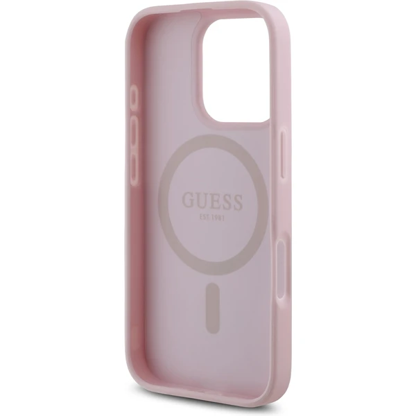 Guess PU Grained 4G Small Metal Logo MagSafe kryt iPhone 16 Pro Max růžový - Pouzdra - Obrázek 647c7ac1f1254697a54b4946fca4b46a