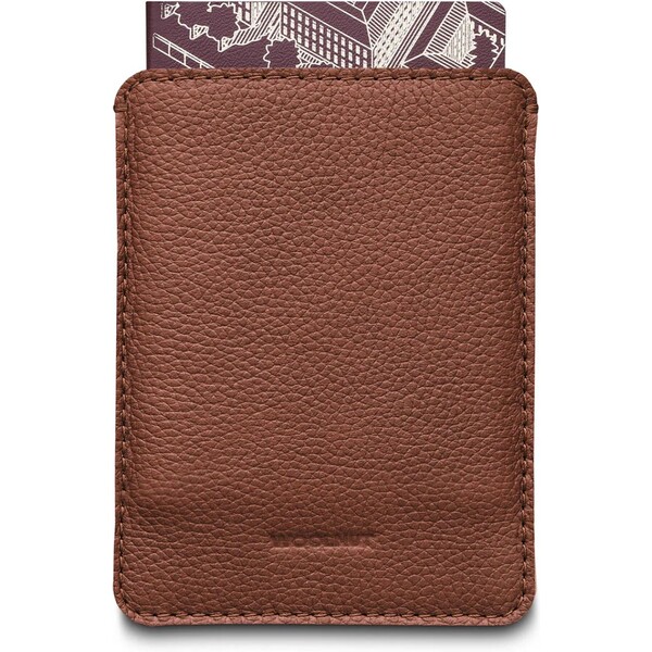 Woolnut kožené pouzdro pro cestovní pas hnědé