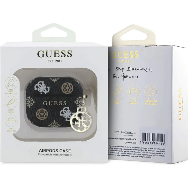Guess PU 4G Peony Charm pouzdro AirPods 4 černé - Pouzdra - Obrázek 649c78d1c45a43dfa1841873f3471083