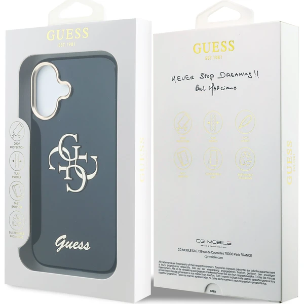 Guess IML 4G Script Metal Logo kryt iPhone 17 modrý - Pouzdra - Obrázek 649fd2b00fdd4734be45924115f53793