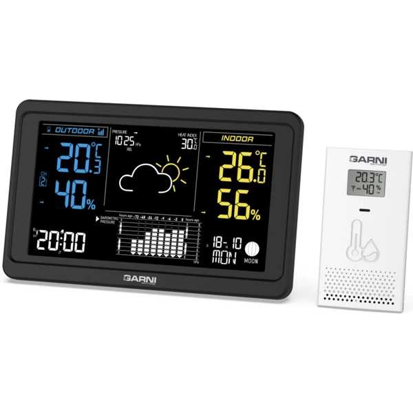 GARNI 618B Precise Meteorologická stanice černá - Meteostanice - Obrázek 64D5000N01