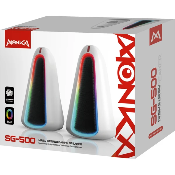 Marvo reproduktory Monka Zilla SG-500 RGB bílé - Reproduktory - Obrázek 64M7000N01