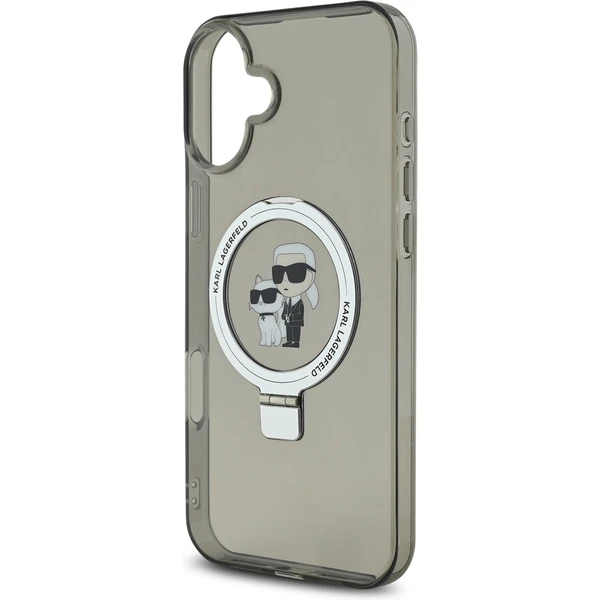 Karl Lagerfeld Ringstand Karl and Choupette MagSafe kryt pro iPhone 16 Plus černý - Pouzdra - Obrázek 64b20eb5a8914144903206da2dd0f171