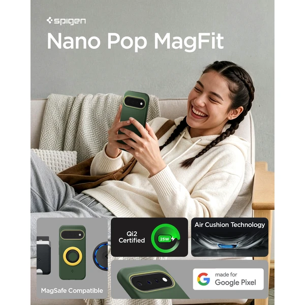 Spigen Nano Pop MagSafe kryt Google Pixel 11 avo green - Pouzdra - Obrázek 64d959119e974272b8afff77461acf3c