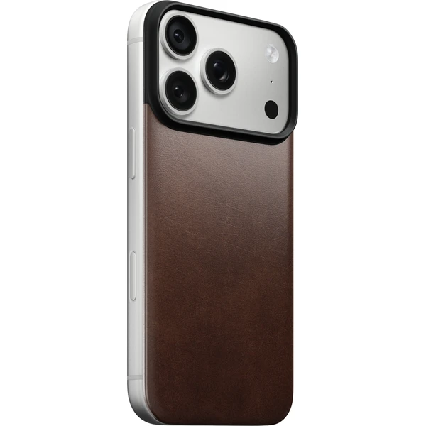 Nomad Magnetic Leather Back (Horween) MagSafe kožený kryt iPhone 17 Pro/18 Pro Rustic Brown - Pouzdra - Obrázek 64e0742550684e8a8536216bbcd8fd54