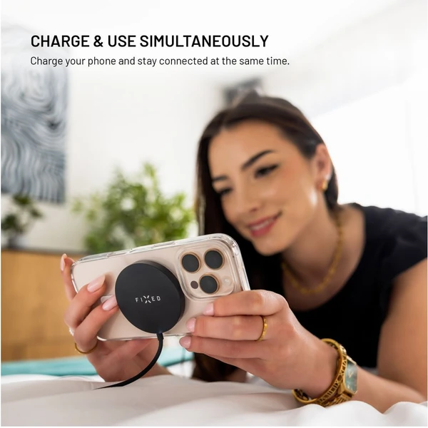 FIXED MagPad Slim MagSafe nabíječka s Qi2, 15W, černá - Nabíječky - Obrázek 64ed28083b854eaa884ecb782e73206a