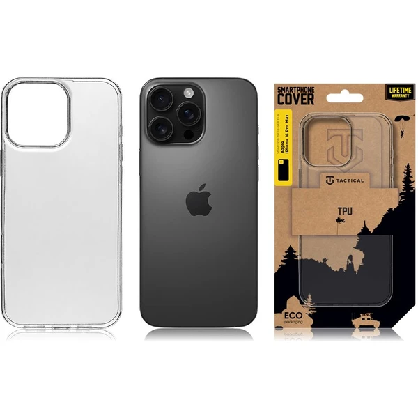 Tactical TPU Kryt pro Apple iPhone 16 Pro Max čirý - Pouzdra - Obrázek 64f9d06ce4f7490084ff5438e1890e34