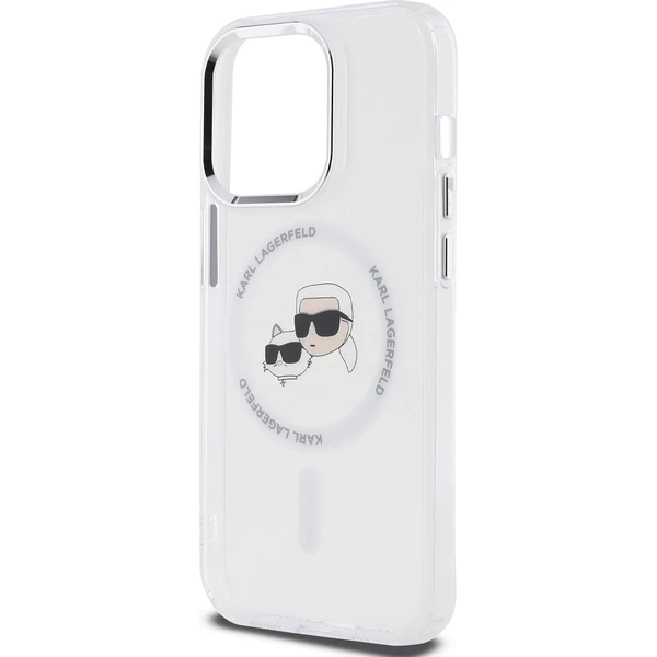 Karl Lagerfeld IML K&CH Heads Metal Frame MagSafe kryt iPhone 15 Pro čirý - Pouzdra - Obrázek 651ca897e6754e5785b703c224ef06d0