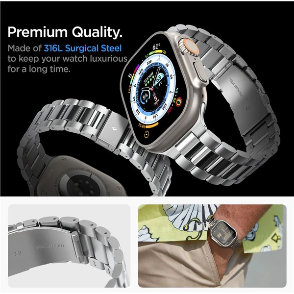 Spigen Modern Fit 316L řemínek Apple Watch 49/45/44/42mm stříbrný - Řemínky - Obrázek 65D5000L01