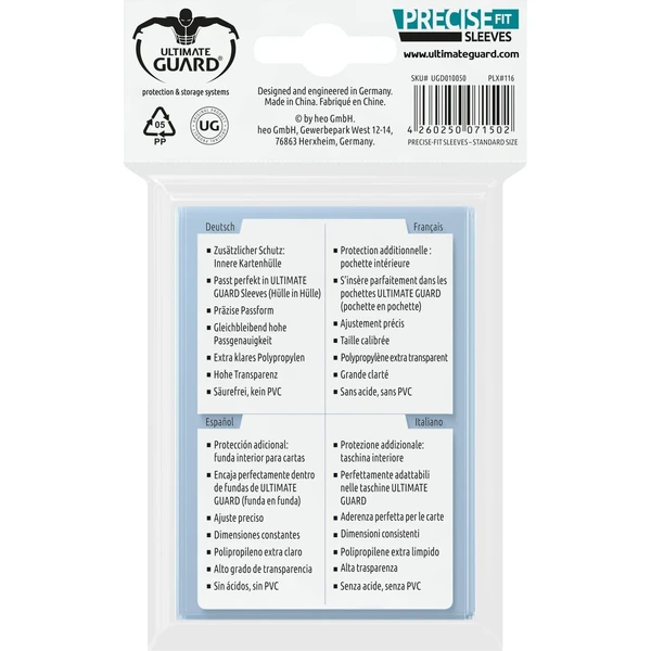 Ultimate Guard Precise-Fit Sleeves obaly na karty 100ks čiré (64 x 89 mm) - Obaly na karty - Obrázek 65YB000N01