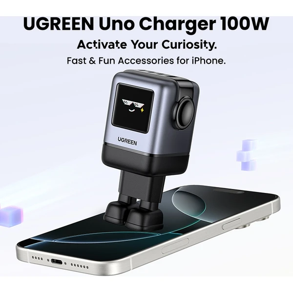 UGREEN Uno RG 100W Robot GaN Fast Charge nabíječka černá - Nabíječky - Obrázek 65a00e2e965c4f1f881c557506d9fa13