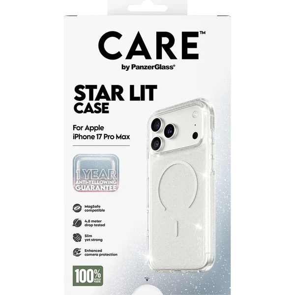 PanzerGlass® CARE Star Lit kryt s MagSafe Apple iPhone 17 Pro Max třpytivý/bílý - Pouzdra - Obrázek 65b8bbbb672c406392249dd6fe1b5b20