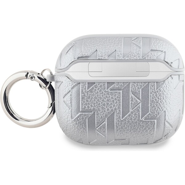 Karl Lagerfeld PU Embossed Karl Head pouzdro AirPods 3 stříbrné