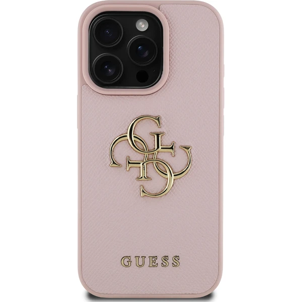 Guess PU Grained 4G Metal Logo kryt iPhone 16 Pro růžový - Pouzdra - Obrázek 661fb20b695b4b48a74344297e0eba33
