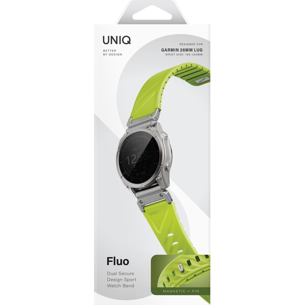 UNIQ Fluo Magnetický řemínek pro Garmin (Quick Release/QuickFit 26 mm) Dark Lime - Řemínky - Obrázek 66435804bc4b4893be1f9b968c5b501f