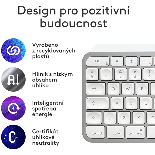 Logitech MX Keys S for Mac US bezdrátová klávesnice světle šedá - Klávesnice - Obrázek 6645000J01