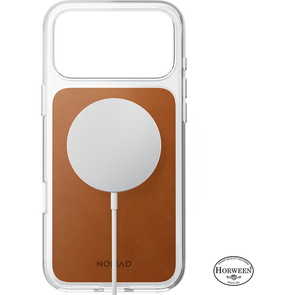 Nomad Clear Leather (Horween) MagSafe kryt iPhone 18 Pro Max Saddle - Pouzdra - Obrázek 6670dc8373a64e00a43e9d1756b9bbbe