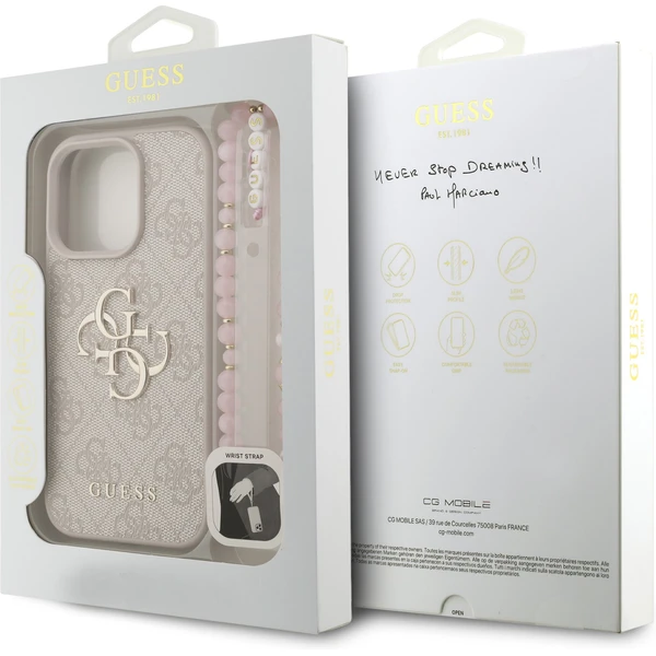 Guess PU 4G Metal Logo Strap kryt iPhone 16 Pro růžový - Pouzdra - Obrázek 668070f84773434ebbc1e4667cbcbdf6