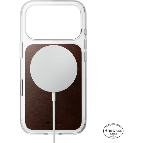 Nomad Clear Leather (Horween) MagSafe kryt iPhone 18 Pro Rustic Brown - Pouzdra - Obrázek 672159e91ea2447a9e641d5a3f089df9