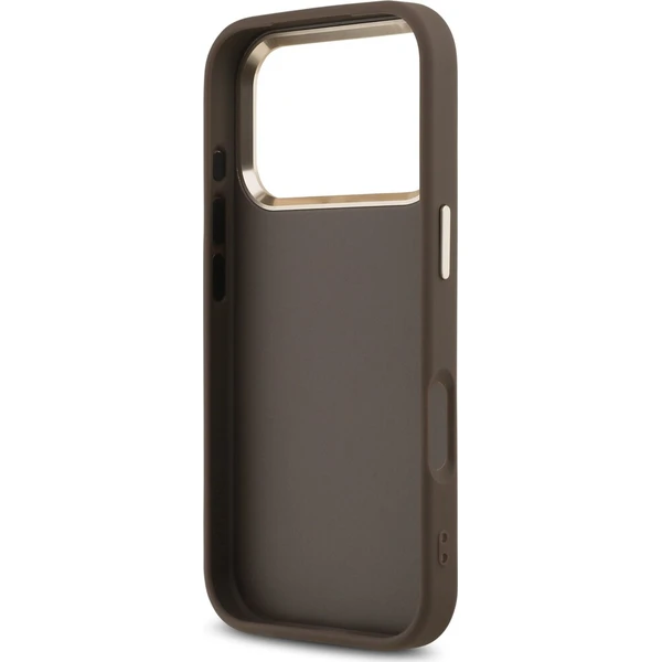Guess PU Leather 4G Metal Logo Gold Frame MagSafe kryt iPhone 17 Pro hnědý - Pouzdra - Obrázek 673ef1255b724e808edd3cf71db4b6ad