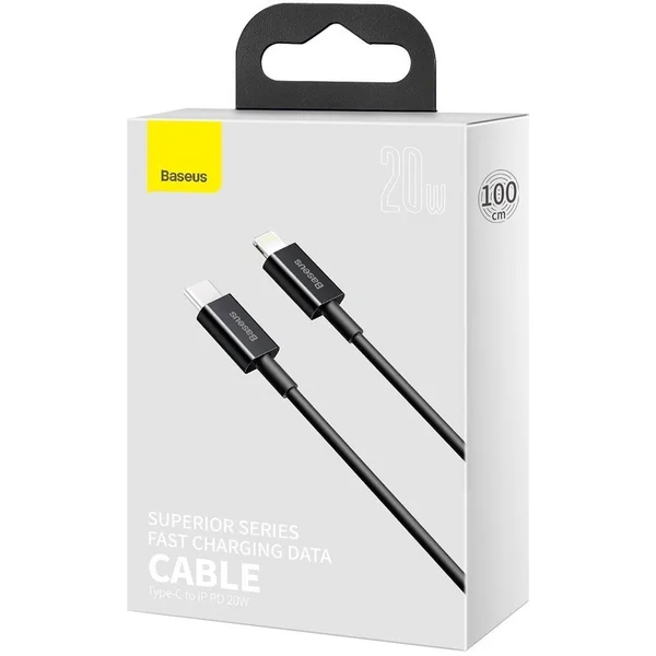 Baseus Superior USB-C/Lightning napájecí kabel 20W 1m černý - Kabely a redukce - Obrázek 676E300401