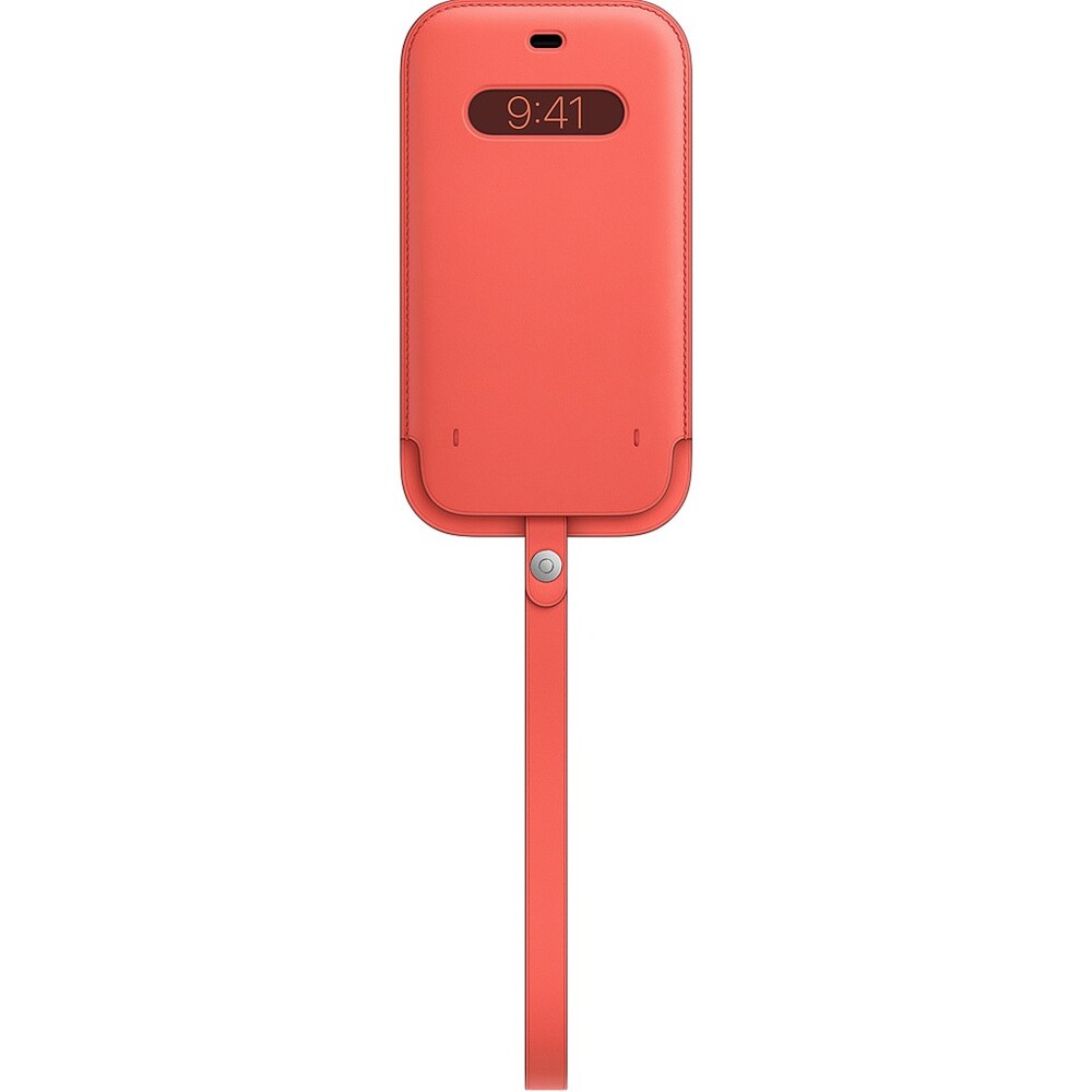 Apple kožený návlek s MagSafe na iPhone 12 Pro Max citrusově růžový