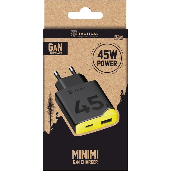 Tactical Minimi GaN 45W nabíjecí adaptér (1xUSB-C, 1xUSB-A) černý - Nabíječky - Obrázek 67a1f5c4e9654fe59f5aa78dc2e80e0a