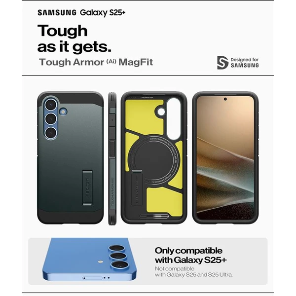 Spigen Tough Armor MagSafe kryt Samsung Galaxy S25+ zelený - Pouzdra - Obrázek 67b7961f546342bda0a3d04b92cb0c4e