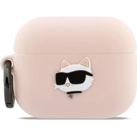 Karl Lagerfeld 3D Logo NFT Choupette Head silikonové pouzdro pro AirPods Pro 3 růžové - Pouzdra