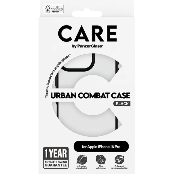 PanzerGlass® CARE kryt Apple iPhone 16 Pro Urban Combat černý - Pouzdra - Obrázek 6808000P01