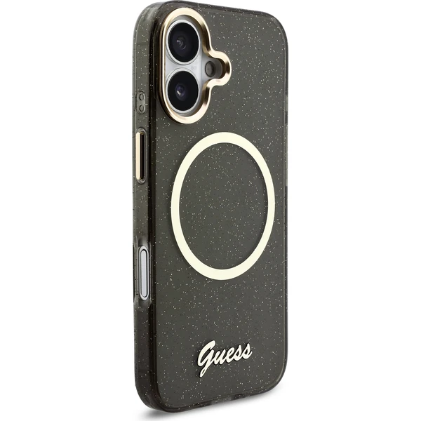 Guess IML Glitter Script Strap MagSafe kryt iPhone 17 černý - Pouzdra - Obrázek 681c06e6d92f43bd868f807a8bb6cb1b