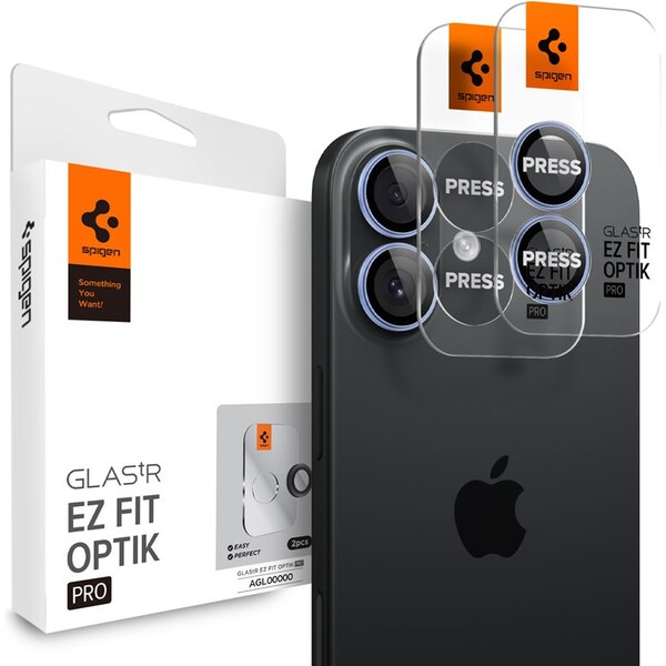 Spigen Glass tR EZ Fit Optik Pro skla iPhone 17 blue (2 ks)