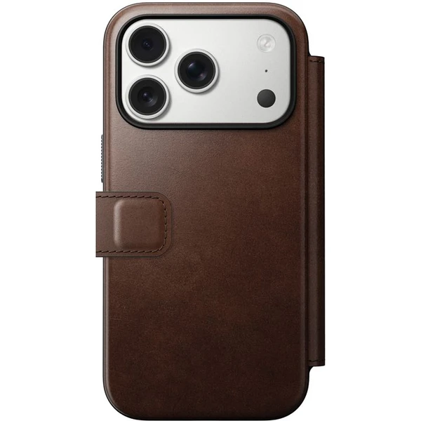 Nomad Modern Leather Folio (Horween) MagSafe kožené pouzdro iPhone 17 Pro Rustic Brown - Pouzdra - Obrázek 6845e49eff424d34972416d777ec47d9