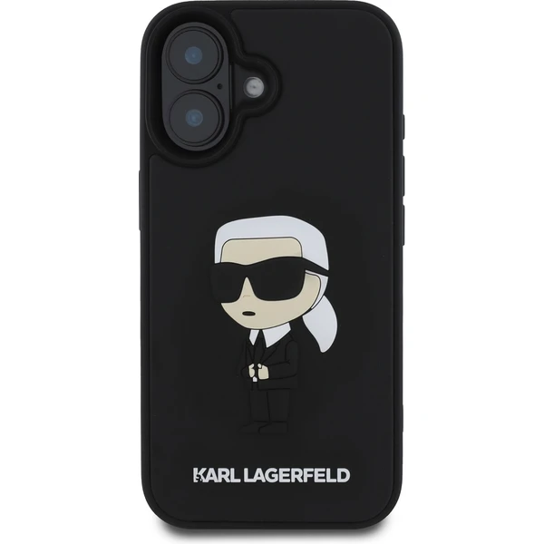 Karl Lagerfeld 3D Rubber Ikonik kryt pro iPhone 16 černý - Pouzdra - Obrázek 6847b936106b4b79b7f5489253c9eba8