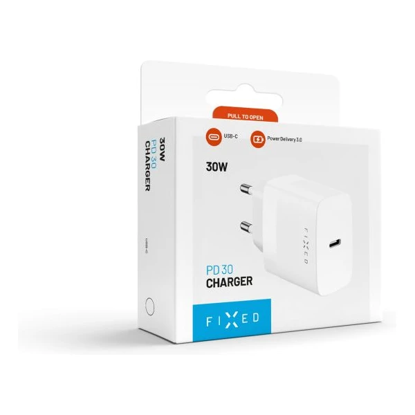 FIXED USB-C PD síťová nabíječka, 30W, bílá - Nabíječky - Obrázek 6878b3c61e634ddbb8291590c9286314