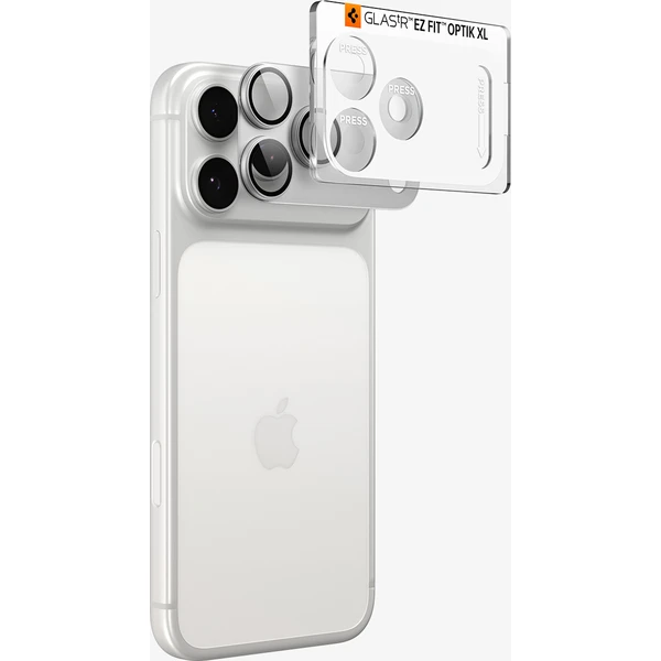 Spigen Glass tR EZ Fit Optik Pro XL 1 Pack sklo na fotoaparát iPhone 18 Pro Max stříbrné - Ochranné folie a skla - Obrázek 689a1a96439b466987beb24a90d9381b