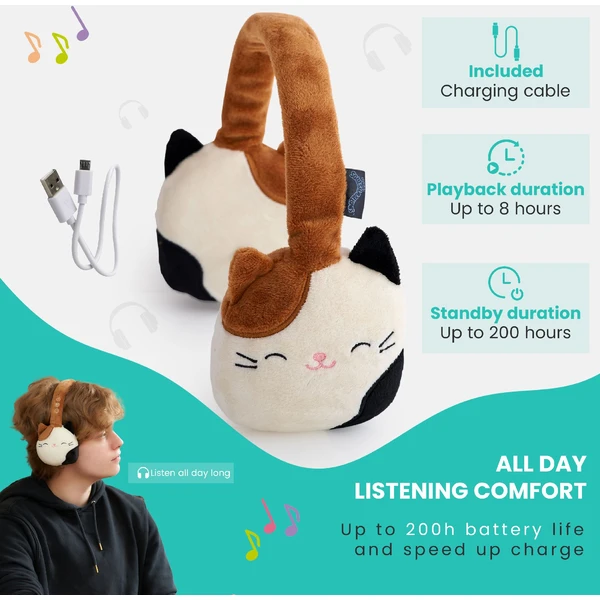 Lazerbuilt bezdrátová sluchátka Squishmallows - Cameron (plyšová) - Sluchátka - Obrázek 68BG000K01