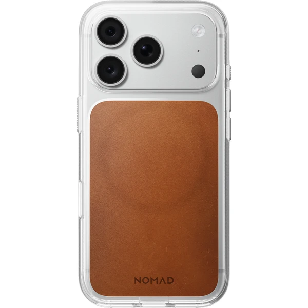 Nomad Clear Leather (Horween) MagSafe kryt iPhone 17 Pro/18 Pro Saddle - Pouzdra - Obrázek 68deb52402f4414ebf0d63443b4a08be