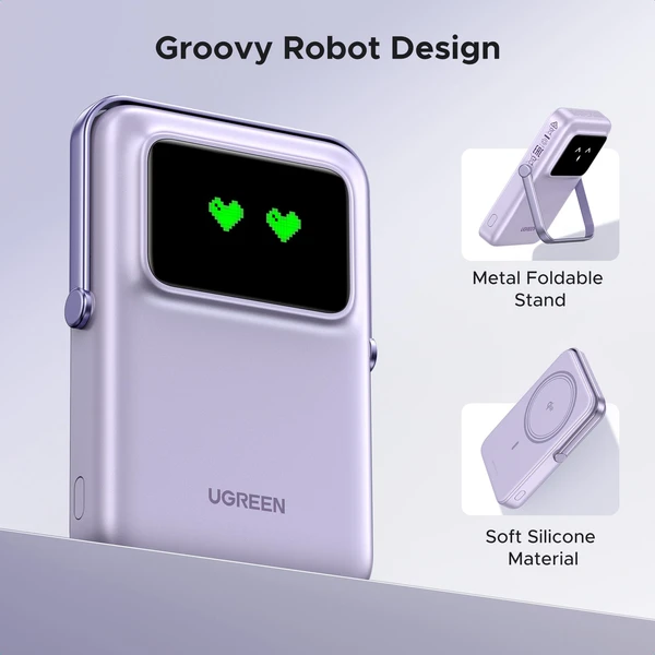 UGREEN Uno MagSafe/Qi2 Powerbanka se stojánkem, 10000 mAh, 20W, fialová - Powerbanky - Obrázek 69052dde322f42329d1f766452bcbfdd