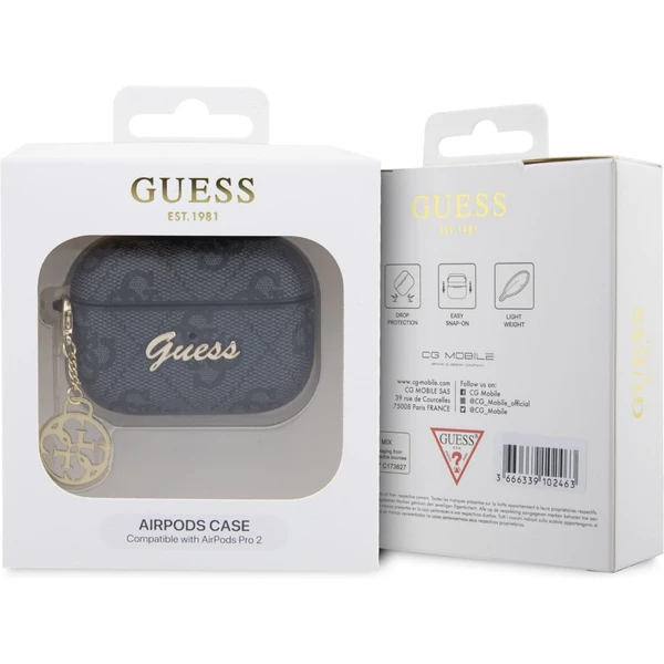 Guess 4G Script Heart PC/PU pouzdro Airpods Pro 2 černé - Pouzdra - Obrázek 690L300401