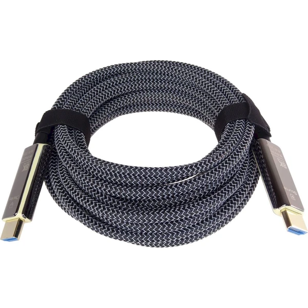 PremiumCord HDMI 2.1/HDMI 2.1 optický kabel s ethernetem 8K 30m černý/bílý - Kabely a redukce - Obrázek 691O000K01
