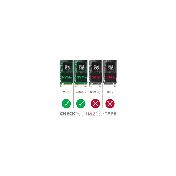 AXAGON externí box pro M.2 NVMe SSD kovový USB-C 3.2 - Externí boxy - Obrázek 6960700301