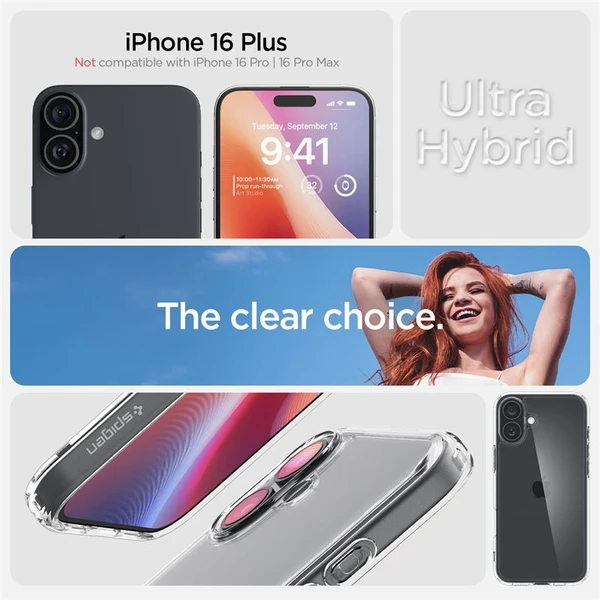 Spigen Ultra Hybrid kryt iPhone 16 Plus crystal clear - Pouzdra - Obrázek 69615b45cd484b22b61e641ab87b78f3