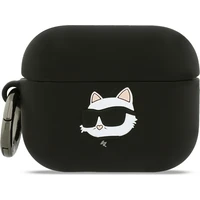 Karl Lagerfeld 3D Logo NFT Choupette Head silikonové pouzdro pro AirPods Pro 3 černé - Pouzdra